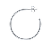 Round Tube Hoop Earring with Post in Sterling Silver (2 mm)