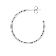 Load image into Gallery viewer, Round Tube Hoop Earring with Post in Sterling Silver (2 mm)
