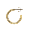 Round Tube Hoop Earring with Post in 14K Gold (3 mm)