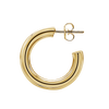 Round Tube Hoop Earring with Post in 14K Gold (4 mm)