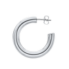 Round Tube Hoop Earring with Post in Sterling Silver (5 mm)