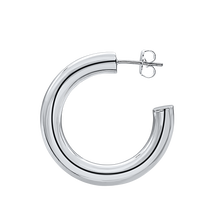 Load image into Gallery viewer, Round Tube Hoop Earring with Post in Sterling Silver (5 mm)
