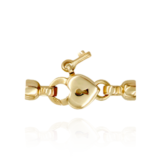 ITI NYC Heart Lock and Key Trigger Clasps with Cups (7.5 x 24.3 mm)