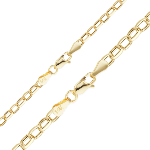 Herald Sq. Semi-Solid Oval Rolo Necklace in 14K Yellow Gold