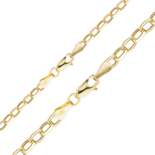 Herald Sq. Semi-Solid Oval Rolo Anklet in 14K Yellow Gold