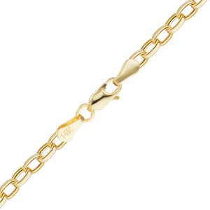 Herald Sq. Hollow Oval Rolo Anklet in 14K Yellow Gold