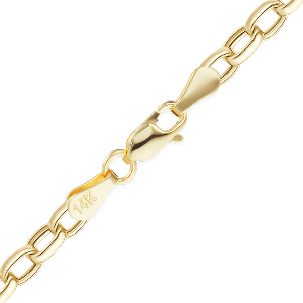 Herald Sq. Semi-Solid Oval Rolo Necklace in 14K Yellow Gold