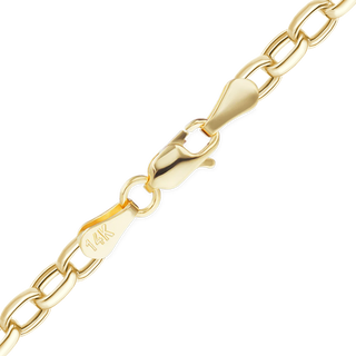Herald Sq. Semi-Solid Oval Rolo Anklet in 14K Yellow Gold