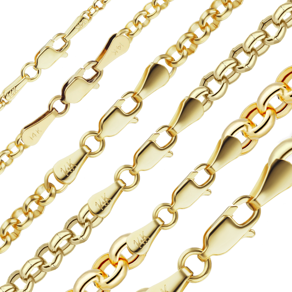 Herald Sq. Semi-Solid Rolo Necklace in 14K Yellow Gold