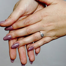 Load image into Gallery viewer, Stackable Hamsa Ring with Stones in Sterling Silver
