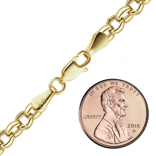 Herald Sq. Semi-Solid Rolo Anklet in 14K Yellow Gold