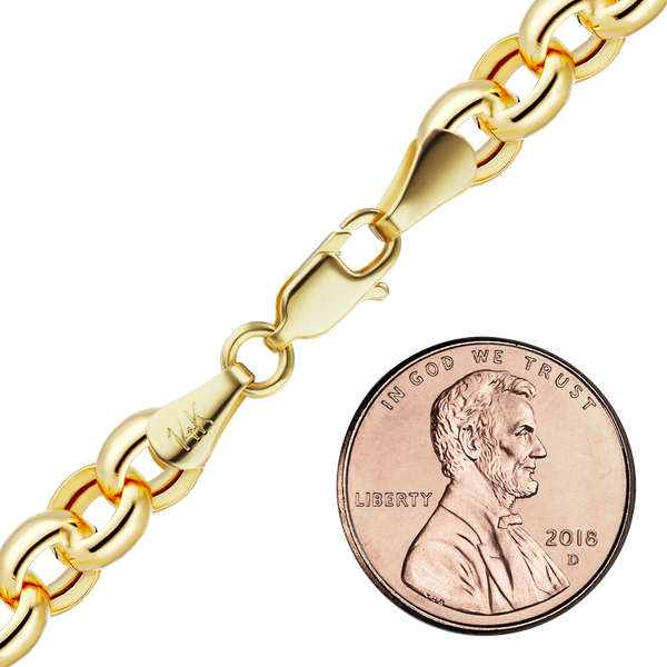 Herald Sq. Semi-Solid Rolo Anklet in 14K Yellow Gold
