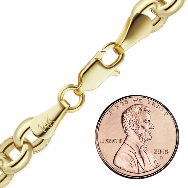 Herald Sq. Semi-Solid Rolo Necklace in 14K Yellow Gold