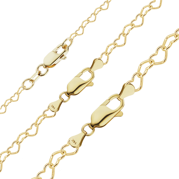 Finished Classic Heart Bracelet in 14K Yellow Gold