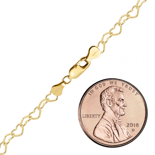 Finished Classic Heart Anklet in 14K Gold-Filled