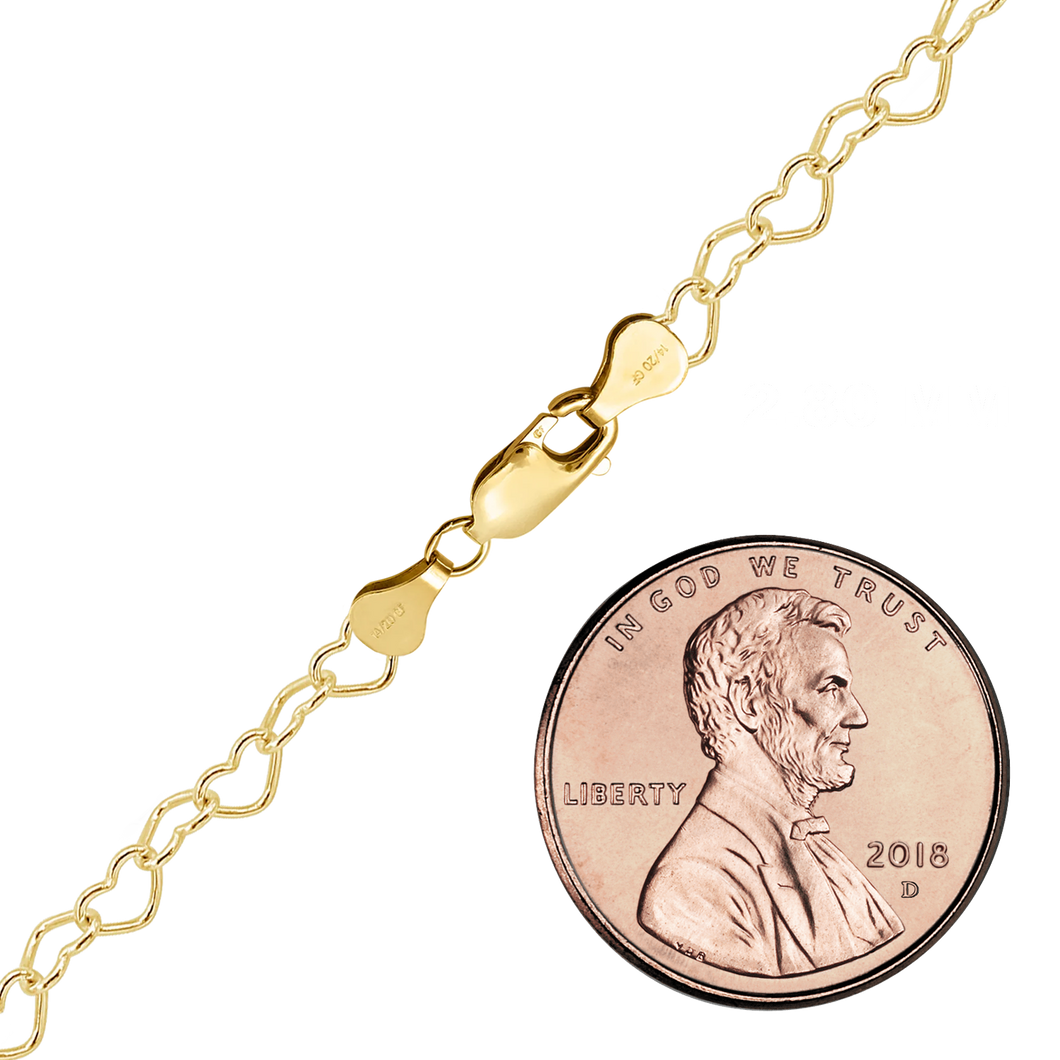 Finished Classic Heart Bracelet in 14K Gold-Filled