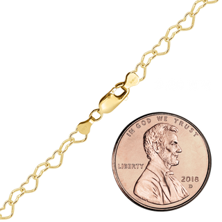 Finished Classic Heart Anklet in 14K Gold-Filled