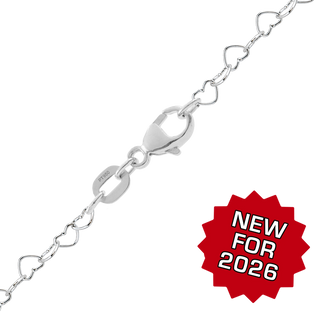 Finished Classic Heart Cable Bracelet in Platinum