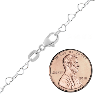 Finished Classic Heart Cable Anklet in Platinum