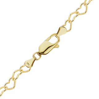 Finished Classic Heart Anklet in 14K Yellow Gold
