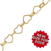 Bulk / Spooled Alternating Heart Chain in 14K Gold-Filled (5.70 mm - 7.60 mm)