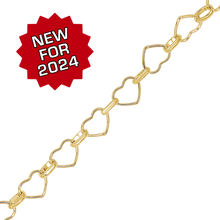 Load image into Gallery viewer, Bulk / Spooled Alternating Heart Chain in 14K Gold-Filled (7.60 mm)
