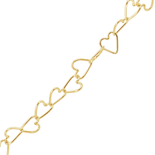 Load image into Gallery viewer, Bulk / Spooled Tall Heart Chain in 14K Yellow Gold (3.00 mm)
