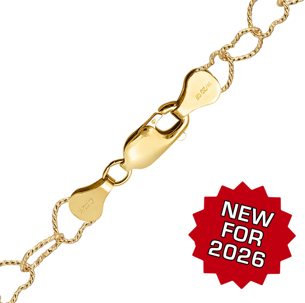 Finished Textured Alternating Heart Necklace in 14K Gold-Filled