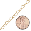 Bulk / Spooled Textured Alternating Heart Chain in 14K Gold-Filled (3.70 mm)