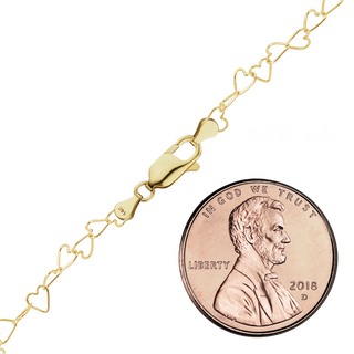 Finished Tall Heart Necklace in 14K Yellow Gold