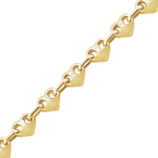 Bulk / Spooled Puffed Heart Chain in 14K Yellow Gold (4.30 mm - 8.00 mm)
