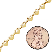 Load image into Gallery viewer, Bulk / Spooled Puffed Heart Chain in 14K Yellow Gold (4.30 mm - 8.00 mm)
