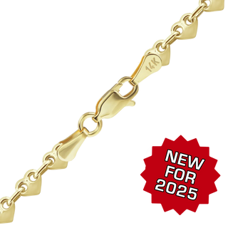 Puffed Heart Anklet in 14K Yellow Gold