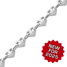 Load image into Gallery viewer, Bulk / Spooled Puffed Heart Chain in Sterling Silver (4.30 mm - 8.00 mm)
