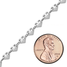 Load image into Gallery viewer, Bulk / Spooled Puffed Heart Chain in Sterling Silver (4.30 mm - 8.00 mm)
