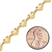 Load image into Gallery viewer, Bulk / Spooled Puffed Heart Chain in 14K Yellow Gold (4.30 mm - 8.00 mm)
