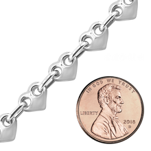 Load image into Gallery viewer, Bulk / Spooled Puffed Heart Chain in Sterling Silver (4.30 mm - 8.00 mm)

