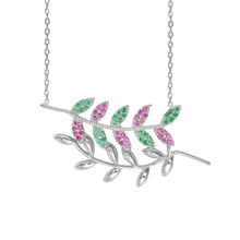 Load image into Gallery viewer, Colorful Branches Necklace in Sterling Silver (38 x 18 mm)
