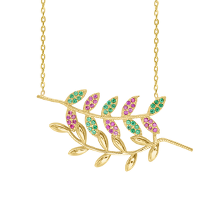 Colorful Branches Necklace in Sterling Silver (38 x 18 mm)