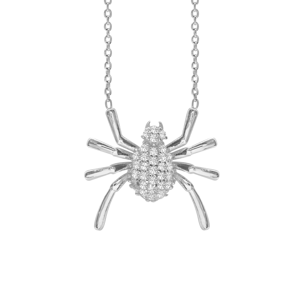 Spider Necklace in Sterling Silver (18 x 19 mm)