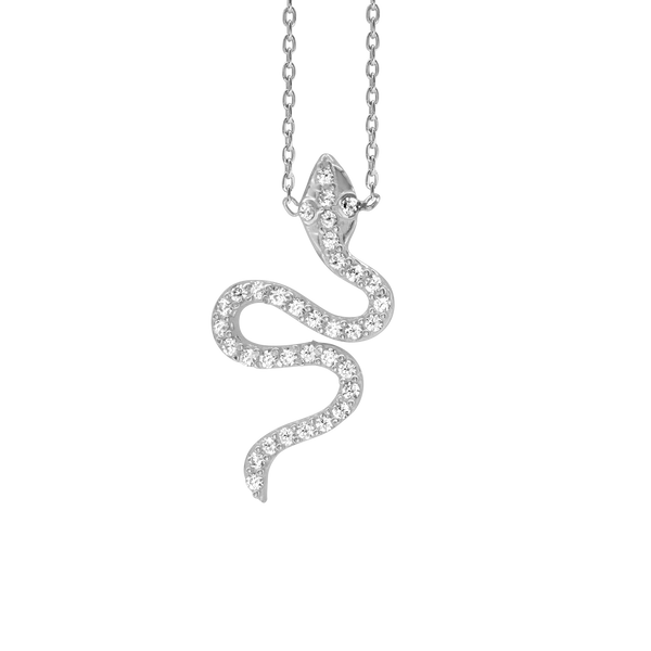 Snake Necklace in Sterling Silver (24 x 12 mm)