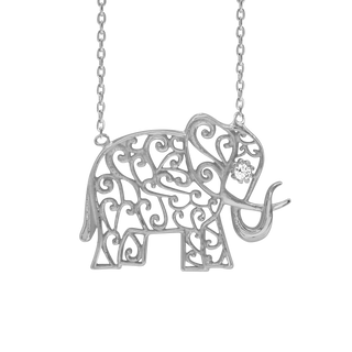 Elephant Necklace in Sterling Silver (15 x 19 mm)