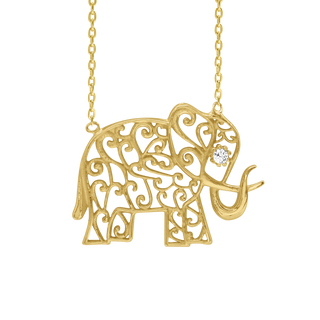 Elephant Necklace in Sterling Silver (15 x 19 mm)