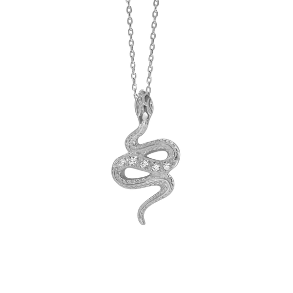 Snake Necklace in Sterling Silver (25 x 13 mm)