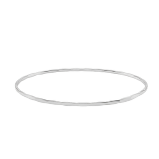 Hammered Wire Bangle Bracelet in Sterling Silver