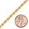 Bulk / Spooled Handmade Semi-Solid Rope Chain in 14K Yellow Gold (2.20 mm - 4.20 mm)