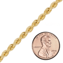 Load image into Gallery viewer, Bulk / Spooled Handmade Solid Rope Chain in 10K Yellow Gold (4.20 mm - 6.30 mm)
