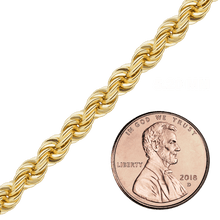 Load image into Gallery viewer, Bulk / Spooled Handmade Solid Rope Chain in 14K Yellow Gold (4.20 mm - 6.30 mm)
