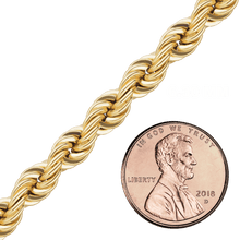 Load image into Gallery viewer, Bulk / Spooled Handmade Solid Rope Chain in 10K Yellow Gold (4.20 mm - 6.30 mm)
