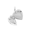 Heart Engraved Design Locket with Austrian Crystals (Not Diamonds) in Sterling Silver with Optional Engraving (19 mm)